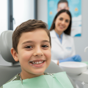 Mantenedores de Espacio: La Clave de la Odontopediatría para Evitar el Apiñamiento Dental Introducción: Preservando la Sonrisa Futura La pérdida de un diente de leche (diente deciduo o temporal) es un hito natural en el desarrollo de un niño. Sin embargo, cuando esta pérdida ocurre de manera prematura debido a caries avanzadas, traumatismos o extracciones dentales, el hueco que queda libre representa un riesgo para la alineación dental futura. Aquí es donde entra en juego el mantenedor de espacio. Este dispositivo, esencial en la odontopediatría y como parte de un tratamiento interceptivo de ortodoncia preventiva, tiene una misión clara: preservar el espacio necesario para la correcta erupción del diente permanente sucesor, evitando así el temido apiñamiento dental y la potencial maloclusión. En este artículo, exploraremos en detalle qué son, por qué son vitales y qué opciones de aparatos ortodónticos existen para asegurar el desarrollo óptimo de la dentición. 1. ¿Qué es un Mantenedor de Espacio y Cuál es su Función Principal? Un mantenedor de espacio es un aparato intraoral (que puede ser fijo o removible, de acrílico o metálico) diseñado y fabricado a medida para un paciente pediátrico. Su función no es solo estética, sino principalmente biomecánica. Cuando se pierde un molar temporal, los dientes vecinos (especialmente el primer molar permanente, que ejerce una potente fuerza mesializante) tienden a desplazarse hacia el espacio vacío. Esto provoca el cierre de espacio y la consecuente reducción de la longitud de arcada. Consecuencias de la Pérdida de Espacio: Si se ignora la necesidad de un mantenedor, pueden surgir varias complicaciones que requerirán tratamientos de ortodoncia más largos y costosos en la adolescencia o edad adulta: 1. Impactación dental: El diente permanente no tiene espacio y queda "atascado" o impactado en el hueso maxilar. 2. Apiñamiento y malposición: El diente erupciona torcido, fuera de la arcada, o causa el apiñamiento de los dientes adyacentes. 3. Problemas de oclusión: Se altera la forma en que los dientes superiores e inferiores encajan (oclusión), afectando la masticación y la salud articular. 2. Tipos de Mantenedores de Espacio: Fijos y Removibles La elección del tipo de mantenedor de espacio dental la determinará el ortodoncista o odontopediatra, basándose en la edad dental del niño, el tiempo de espera estimado para la erupción y el diente afectado. A. Mantenedores de Espacio Fijos Son los más utilizados por su alta efectividad, ya que no dependen de la colaboración del niño. Van cementados a los dientes pilares. • Banda-Ansa (Loop-Band): El más común. Consiste en una banda soldada a un molar o premolar con un alambre que se proyecta hacia el espacio vacío (el "asa"), apoyándose en el diente adyacente para mantener la dimensión mesiodistal. • Arco Lingual: Utilizado en la arcada inferior para pérdidas múltiples o bilaterales. Consiste en bandas en los molares unidas por un arco que corre por la cara lingual de los dientes. • Barra Transpalatina (BTP): Cumple una función similar al Arco Lingual, pero en la arcada superior (paladar). • Zapato Distal (Distal Shoe): Usado en casos muy específicos de pérdida del segundo molar temporal antes de la erupción del primer molar permanente. B. Mantenedores de Espacio Removibles Estos aparatos se confeccionan con una base de resina o acrílico y ganchos de sujeción (tipo placa de Hawley). • Ventajas: Permiten una higiene más sencilla y, a menudo, son más estéticos (se puede incluir un diente de acrílico para reponer la pieza faltante). • Desventajas: Requieren un alto nivel de colaboración del paciente para asegurar que se utilicen las horas requeridas. Son indicados a menudo para pérdidas en el sector anterior o pérdidas dentarias múltiples. 3. Cuidados Esenciales y Mantenimiento Una correcta higiene bucal es fundamental una vez colocado el aparato ortodóntico para evitar la acumulación de placa, caries en los dientes pilares o hiperplasias de la mucosa (inflamación de la encía). Tipo de Mantenedor Recomendaciones Clave Fijos Uso de cepillos interdentales, hilo dental especial (Superfloss) y un cepillado meticuloso alrededor de las bandas y el alambre. Removibles Retirar el aparato para comer y cepillarse los dientes. El mantenedor debe limpiarse diariamente con un cepillo y jabón neutro, o tabletas limpiadoras. Exportar a Hojas de cálculo Alimentos a evitar: Se debe limitar el consumo de alimentos muy pegajosos (caramelos, chicles) o muy duros, que puedan fracturar el aparato o provocar la descementación de las bandas. Conclusión: La Inversión en Prevención El uso de un mantenedor de espacio es un pilar de la ortodoncia interceptiva. Es una pequeña intervención que marca una gran diferencia, preservando el espacio y la salud bucal del niño para que el diente definitivo pueda erupcionar sin obstáculos en la posición correcta. Si tu hijo ha sufrido una pérdida prematura de dientes, la recomendación experta es consultar inmediatamente con un odontopediatra o ortodoncista. Una evaluación temprana es la mejor manera de prevenir el apiñamiento dental y garantizar una sonrisa recta y saludable para toda la vida.