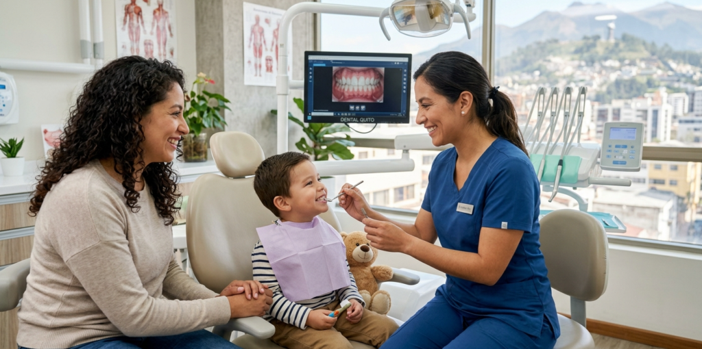 odontopediatra, odontopediatría, salud dental infantil, dientes de leche, prevención caries niños, primera visita dentista, cuidado oral bebés.