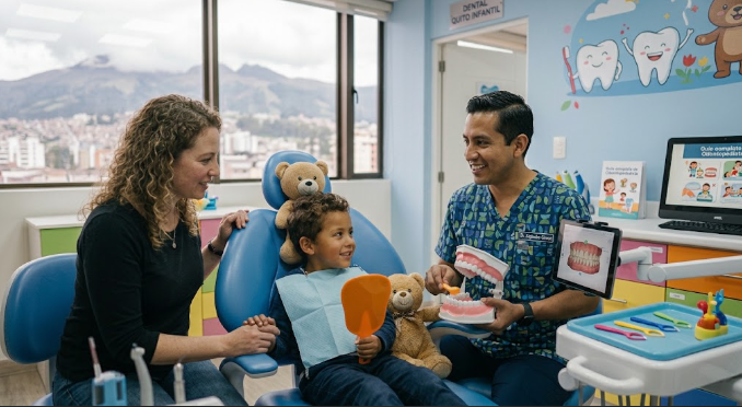 odontopediatría, dentista infantil, primera visita al dentista, salud oral niños, dientes de leche, prevención caries infantil, ortodoncia infantil, cuidado dental bebés.